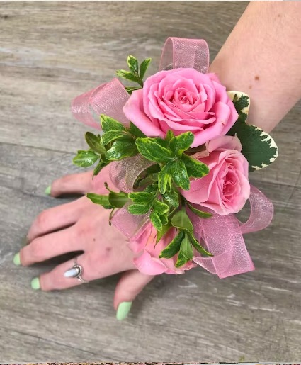 3 BLOOM SPRAY ROSE WRIST CORSAGE 