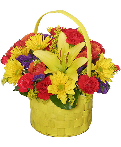 BRIGHT & SUNNY BASKET Floral Arrangement
