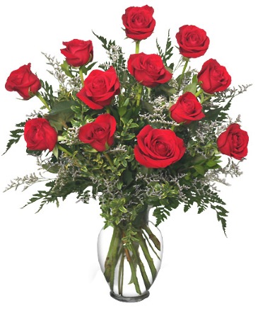 Classic Dozen Roses Red Rose Arrangement in Angier, NC | JJ's Flowers