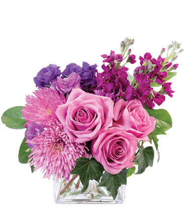 Purple Blooms of Bliss Floral Arrangement in Angier, NC | JJ's Flowers
