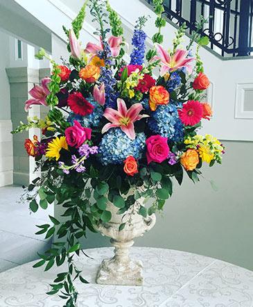 Rainbow Sunshine Table Arrangement in Angier, NC | JJ's Flowers